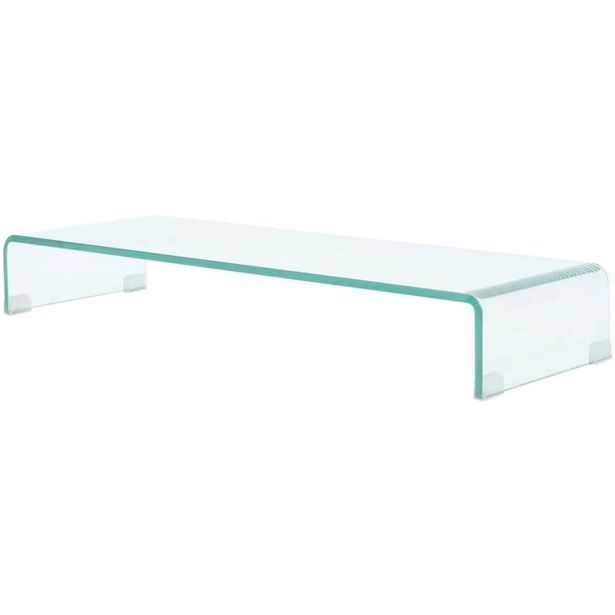 Tv-taso/näyttöteline kirkas lasi 90x30x13 cm_1