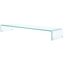 Tv-taso/näyttöteline kirkas lasi 100x30x13 cm