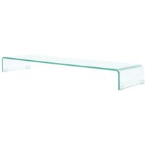 Tv-taso/näyttöteline kirkas lasi 110x30x13 cm