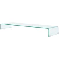 Tv-taso/näyttöteline kirkas lasi 120x30x13 cm