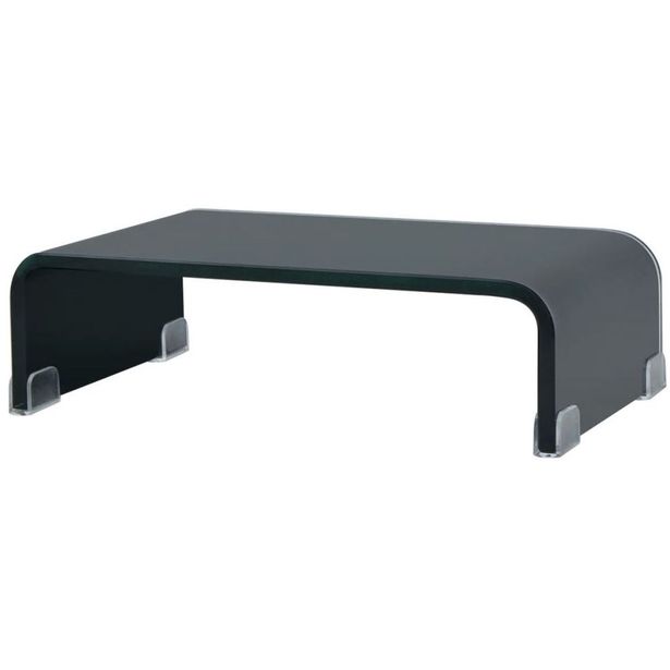 Tv-taso/näyttöteline musta lasi 40x25x11 cm_1