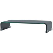 Tv-taso/näyttöteline musta lasi 60x25x11 cm