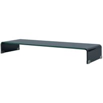 Tv-taso/näyttöteline musta lasi 100x30x13 cm