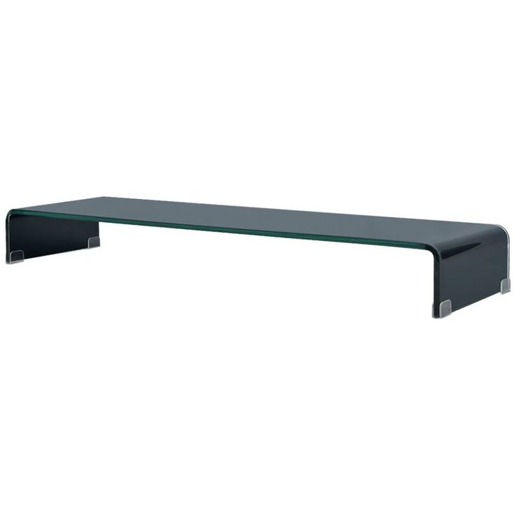 Tv-taso/näyttöteline musta lasi 120x30x13 cm_1