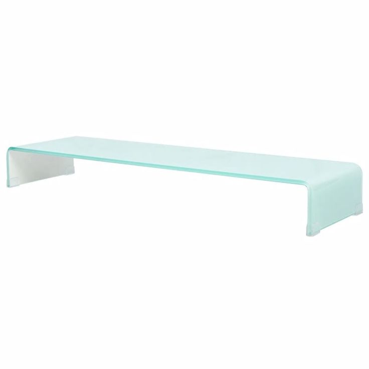 Tv-taso/näyttöteline valkoinen lasi 100x30x13 cm_1