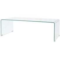 Sohvapöytä kirkas karkaistu lasi 100x48x33 cm