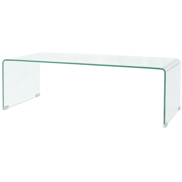 Sohvapöytä kirkas karkaistu lasi 100x48x33 cm_1