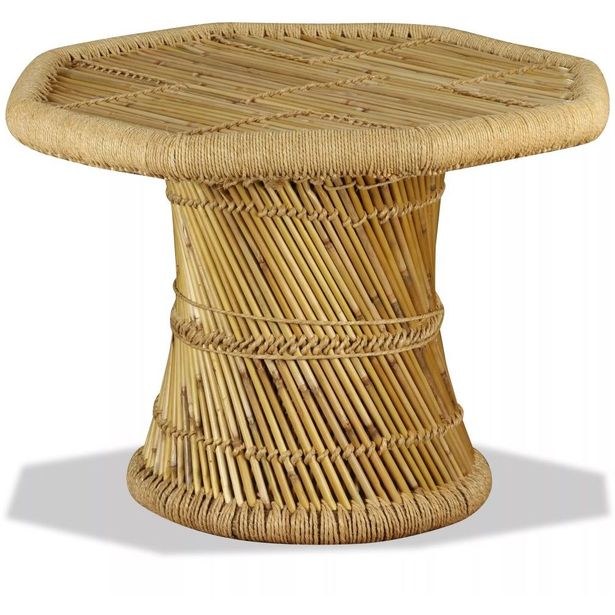 Sohvapöytä bambu kahdeksankulmio 60x60x45 cm_1
