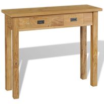 Sivupöytä täysi tiikki 90x30x80 cm, Verkkokaupan poistotuote