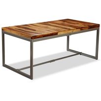 Ruokapöytä kiinteä seesampuu ja teräs 180 cm