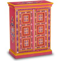 Käsinmaalattu senkki mangopuu vaaleanpunainen/pinkki