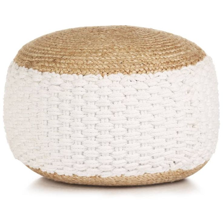 Punottu pallorahi juutti puuvilla 50x35 cm valkoinen_1