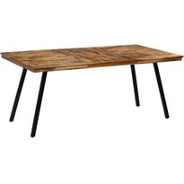 Ruokapöytä kierrätetty tiikki ja teräs 180x90x76 cm