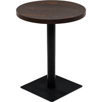 Bistropöytä mdf ja teräs pyöreä 60x75 cm tumma tuhka