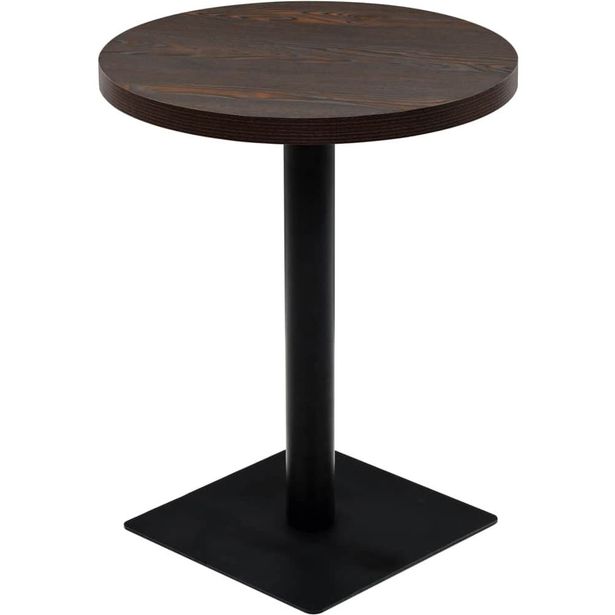 Bistropöytä mdf ja teräs pyöreä 60x75 cm tumma tuhka_1