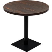 Bistropöytä mdf ja teräs pyöreä 80x75 cm tumma tuhka
