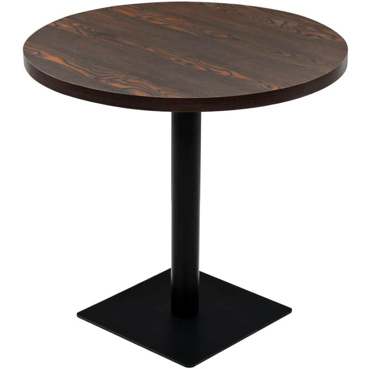 Bistropöytä mdf ja teräs pyöreä 80x75 cm tumma tuhka_1