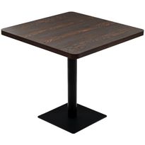 Bistropöytä mdf ja teräs neliö 80x80x75 cm tumma tuhka