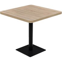 Bistropöytä mdf ja teräs neliö 80x80x75 cm tammenvärinen