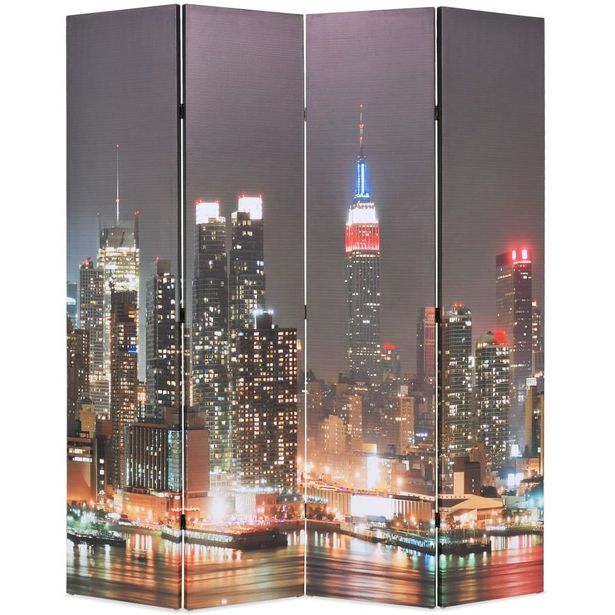 Taitettava tilanjakaja 160x170 cm new yorkin yömaisema_1