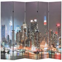 Taitettava tilanjakaja 200x170 cm new yorkin yömaisema