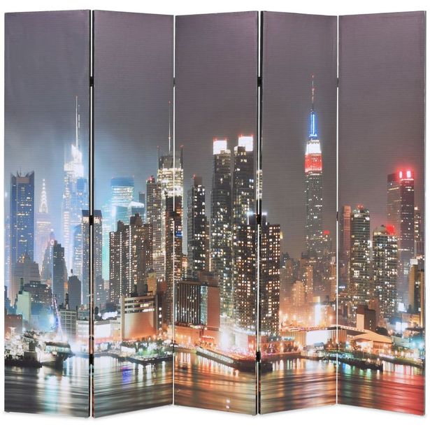 Taitettava tilanjakaja 200x170 cm new yorkin yömaisema_1