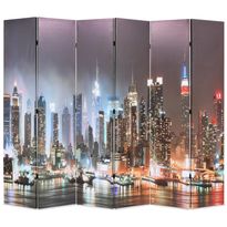 Taitettava tilanjakaja 228x170 cm new yorkin yömaisema