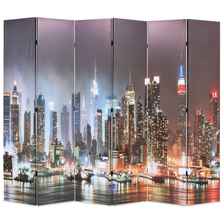 Taitettava tilanjakaja 228x170 cm new yorkin yömaisema_1