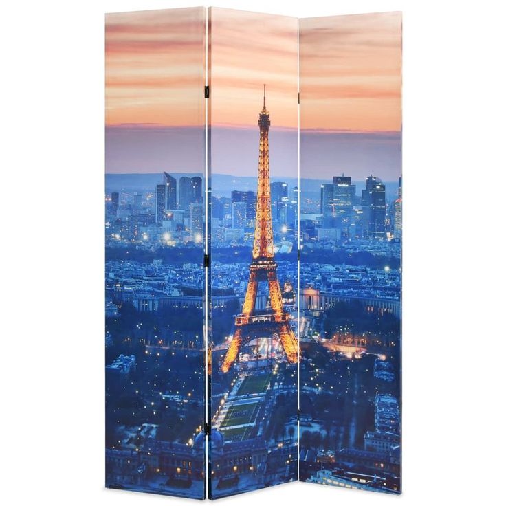 Kokoontaitettava tilanjakaja 120x170 cm pariisin yömaisema_1