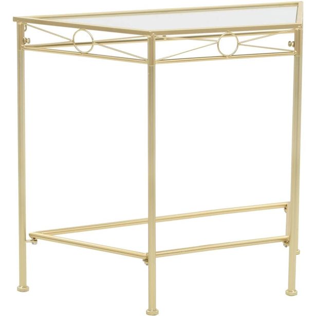 Sivupöytä vintagetyyli metalli 87x34x73 cm kulta_1