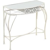 Sivupöytä ranskalaistyylinen metalli 82x39x76 cm valkoinen