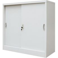 Toimistokaappi liukuovilla metalli 90x40x90 cm harmaa