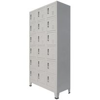 Pukukaappi 18 lokerolla metalli 90x40x180 cm