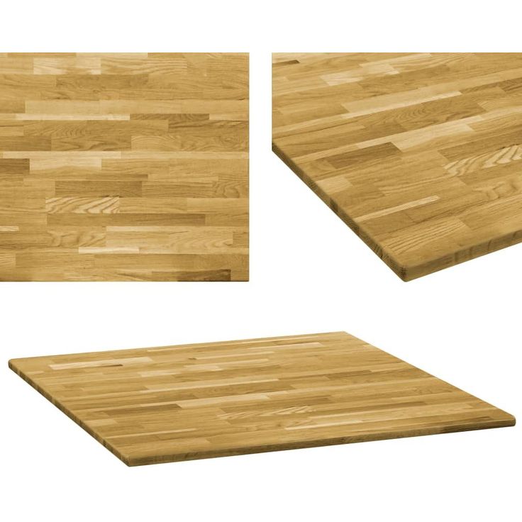 Pöytälevy kiinteä tammipuu neliö 23mm 80x80 cm_1