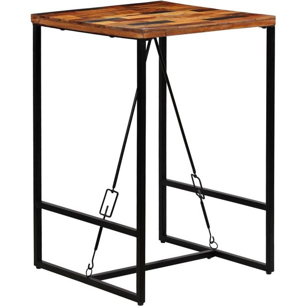 Baaripöytä kierrätetty puu 70x70x106 cm_1