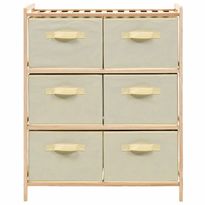 Säilytysteline, 6-kangaskorilla, setripuu, beige