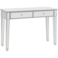 Peilikoristeltu konsolipöytä mdf ja lasi 106,5x38x76,5 cm