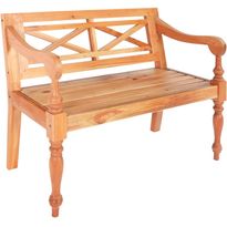 Batavia-penkki täysmahonki 98 cm vaaleanruskea