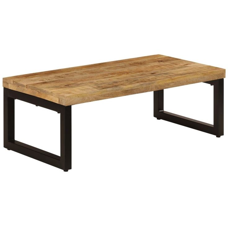 Sohvapöytä 110x50x35 cm kiinteä mangopuu ja teräs_1