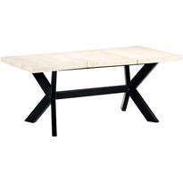 Ruokapöytä valkoinen 180x90x75 cm mangopuu
