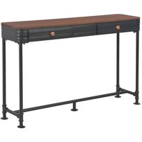 Konsolipöytä 2 laatikolla 120x30x75 cm täysi kuusi