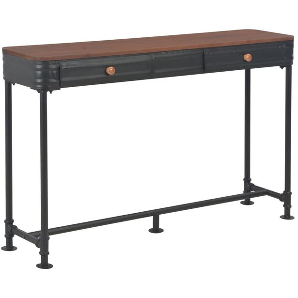 Konsolipöytä 2 laatikolla 120x30x75 cm täysi kuusi_1