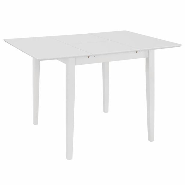 Jatkettava ruokapöytä valkoinen (80-120)x80x74 cm mdf_1