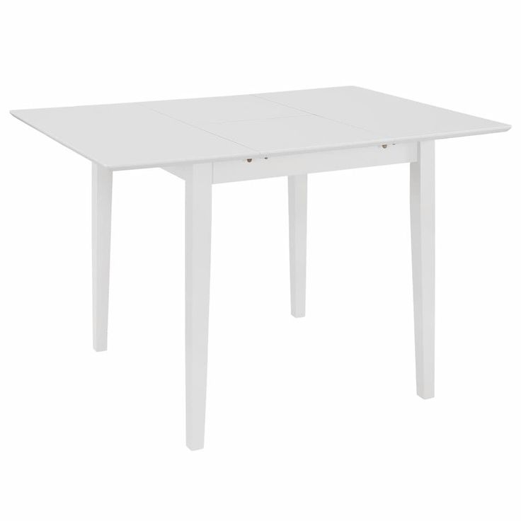 Jatkettava ruokapöytä valkoinen (80-120)x80x74 cm mdf_1