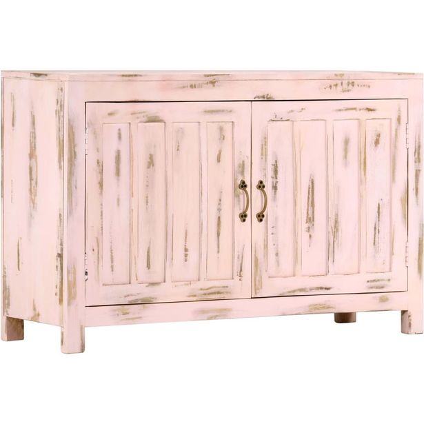 Senkki vaaleanpunainen 110x35x70 cm täysi mangopuu_1