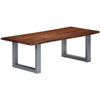 Sohvapöytä elävät reunat 115x60x40 cm akaasiapuu