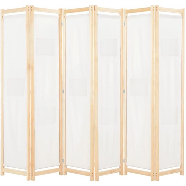 6-paneelinen tilanjakaja kerma 240x170x4 cm kangas_1