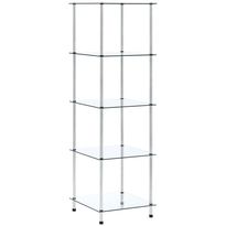 5-kerroksinen hylly läpinäkyvä 40x40x130 cm karkaistu lasi