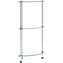 3-kerroksinen hylly läpinäkyvä 30x30x67 cm karkaistu lasi