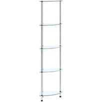 5-kerroksinen hylly läpinäkyvä 30x30x130 cm karkaistu lasi